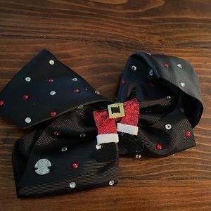 Jojo Siwa signature collection Black Christmas Rhinestone Bow hair clip.